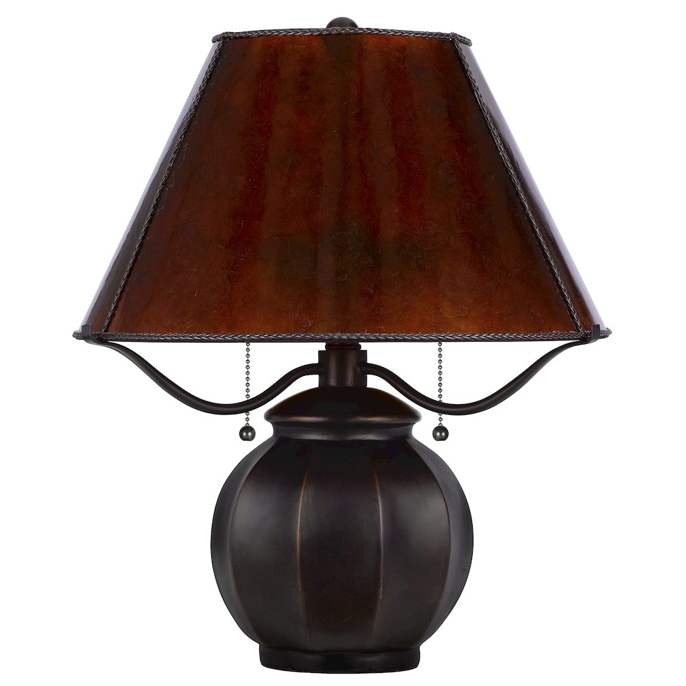 60W X 2 Indio Metal/Resin Mica Table Lamp With Pull Chain Switch. Picture 2