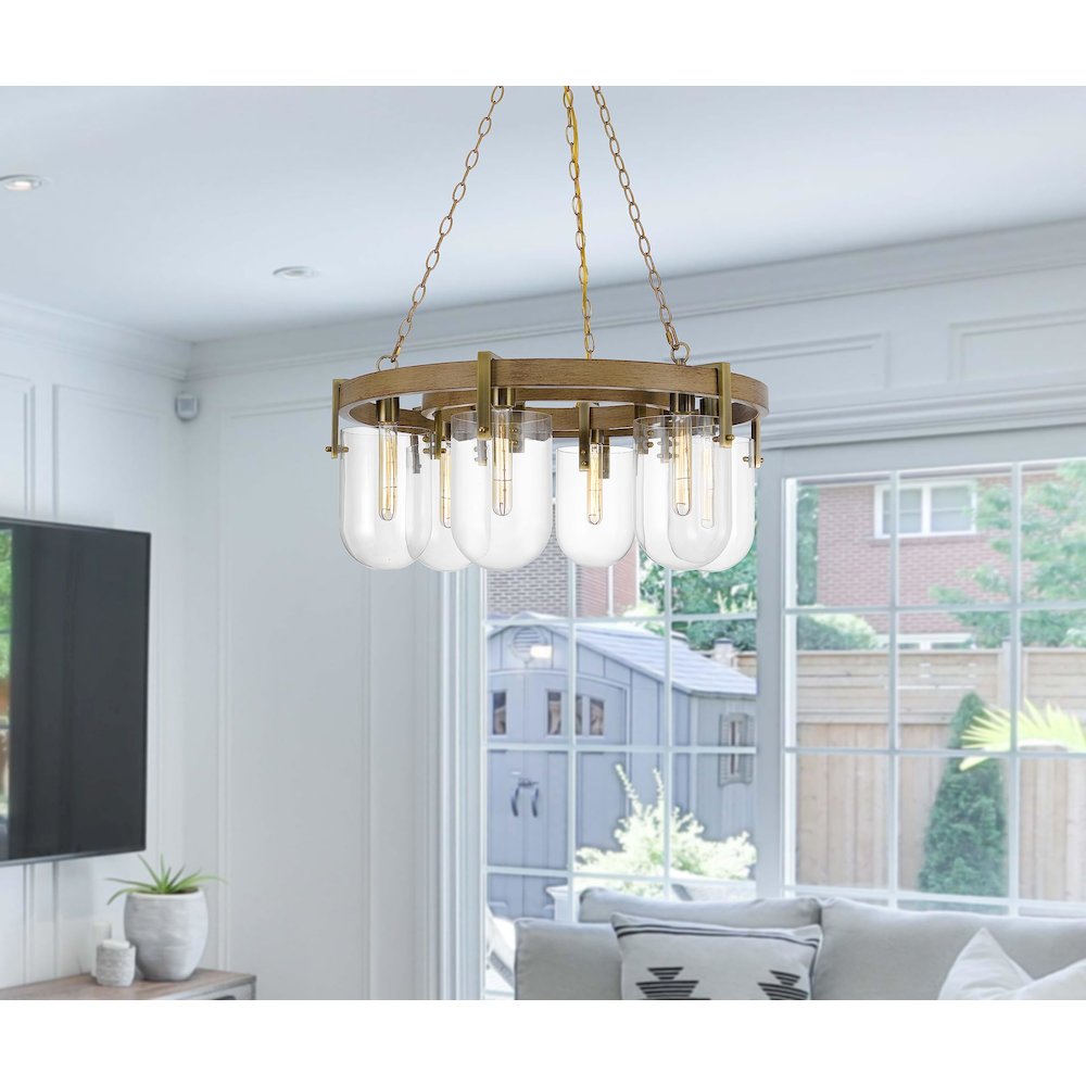 Stovall 60W X 6 Metal/Glass Chandelier. Picture 4