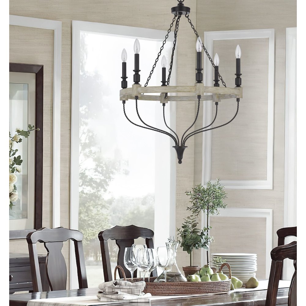 60W X 6 Grove Metal Chandelier. Picture 2