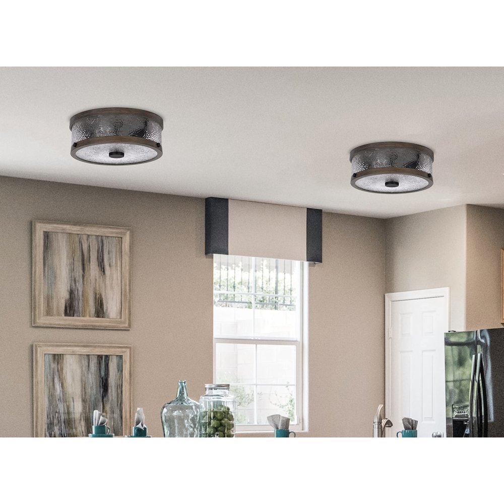 60W X 3 Mateo Metal/Glass Semi Flush Mount Fixture. Picture 2