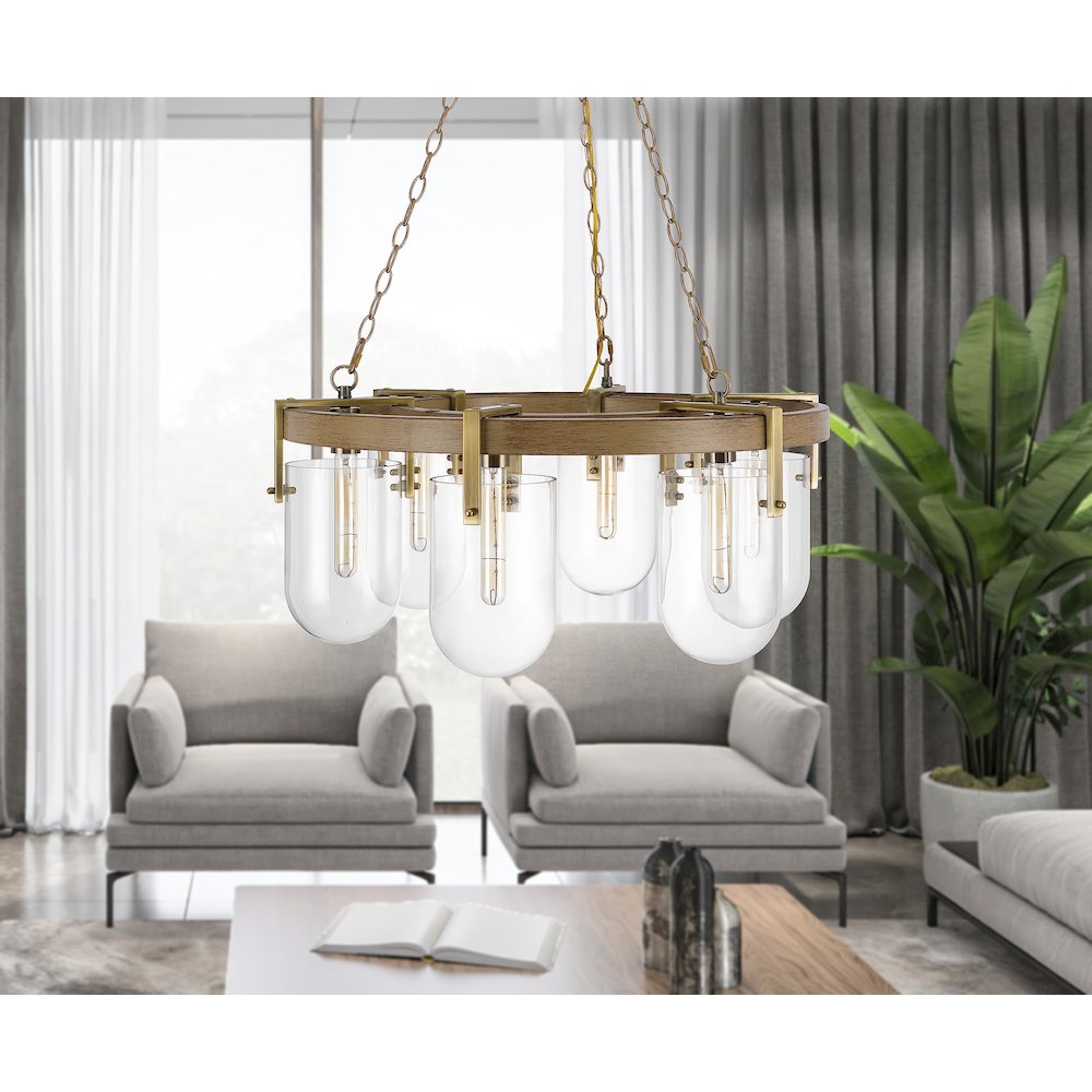 Stovall 60W X 6 Metal/Glass Chandelier. Picture 5