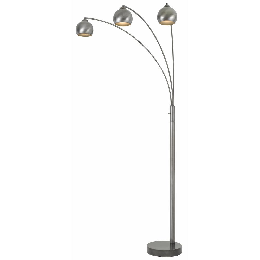 89" Height Metal Arc Lamp in Antique Silver. Picture 1
