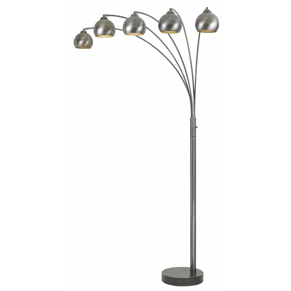 85" Height Metal Arc Lamp in Antique Silver. Picture 1