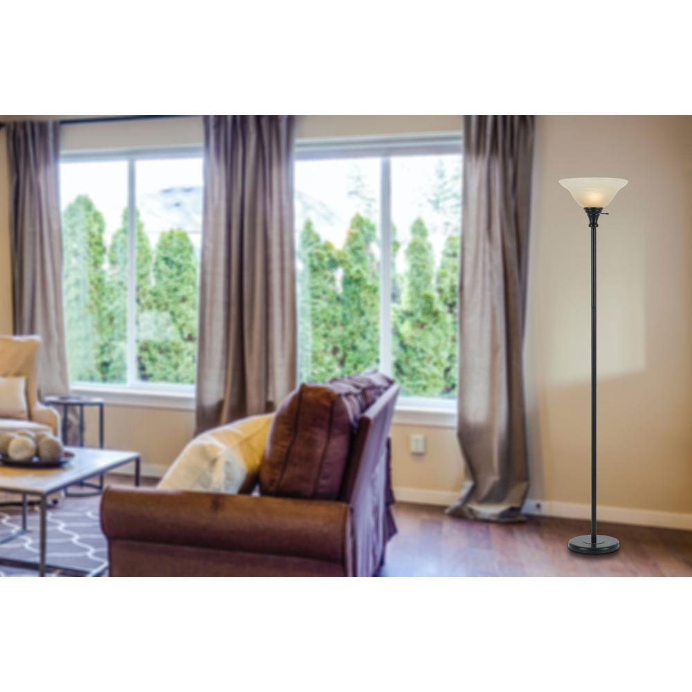 150W 3Way Torchiere W/ Glass Shd. Picture 2