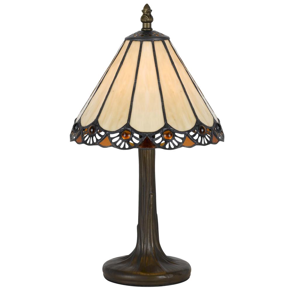 40W Tiffany Ac Lp W/Zinc Cast Base. Picture 1