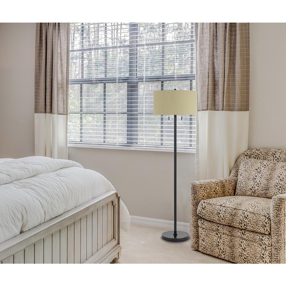60W X 2 Calais Metal Floor Lamp. Picture 2