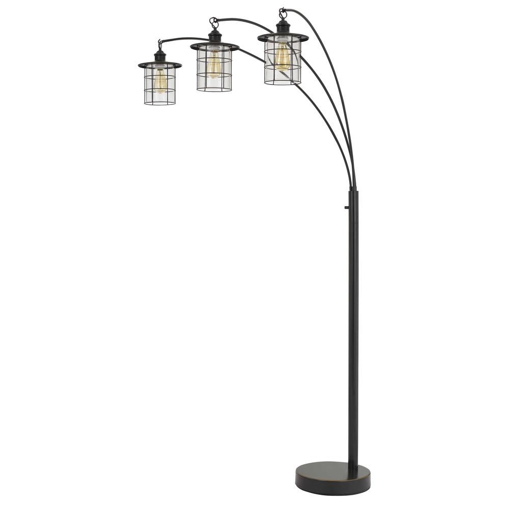 Silverton Arc Floor Lamp With Glass Shades (Edison Bulbs included). Picture 1