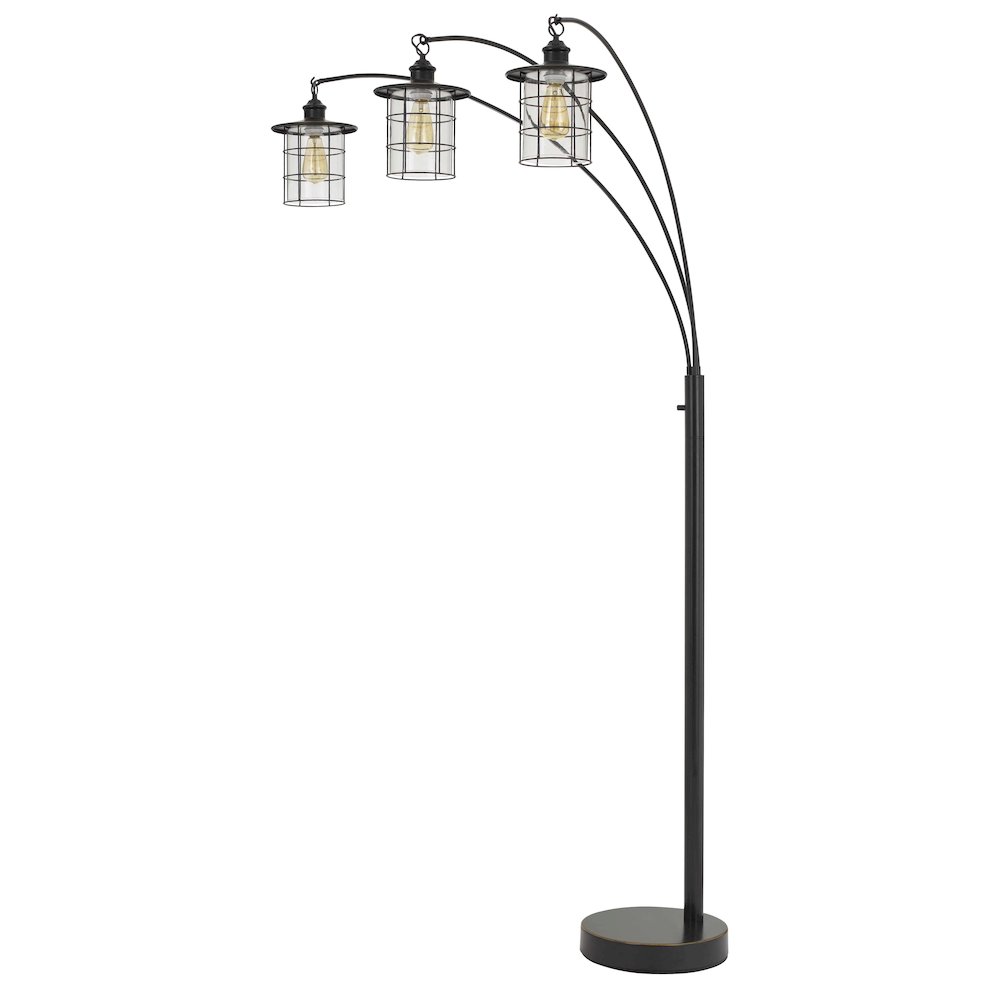 Silverton Arc Floor Lamp With Glass Shades (Edison Bulbs included). Picture 1