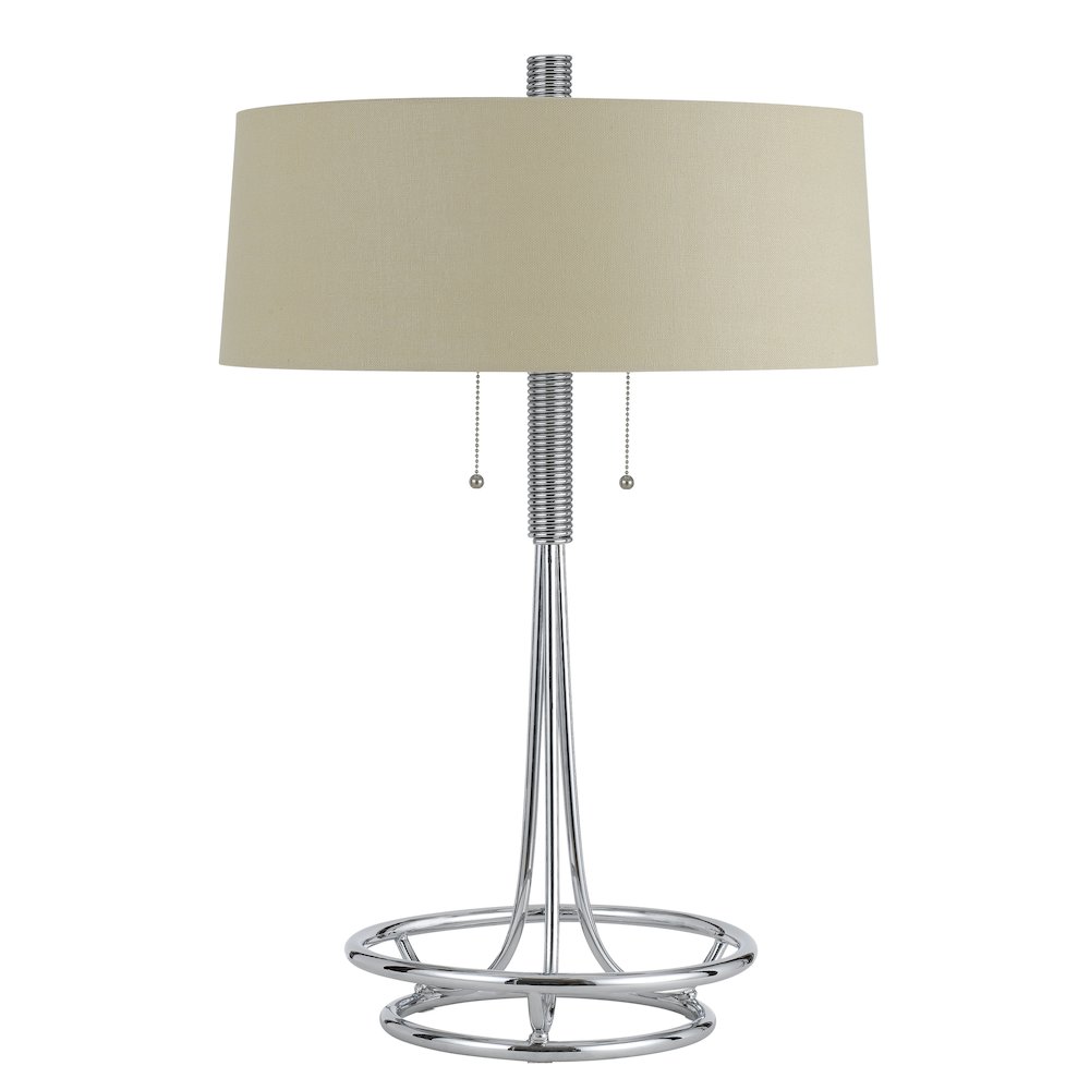 60W X 2 Leccemetal  Table Lamp With Burlap Shade. Picture 1