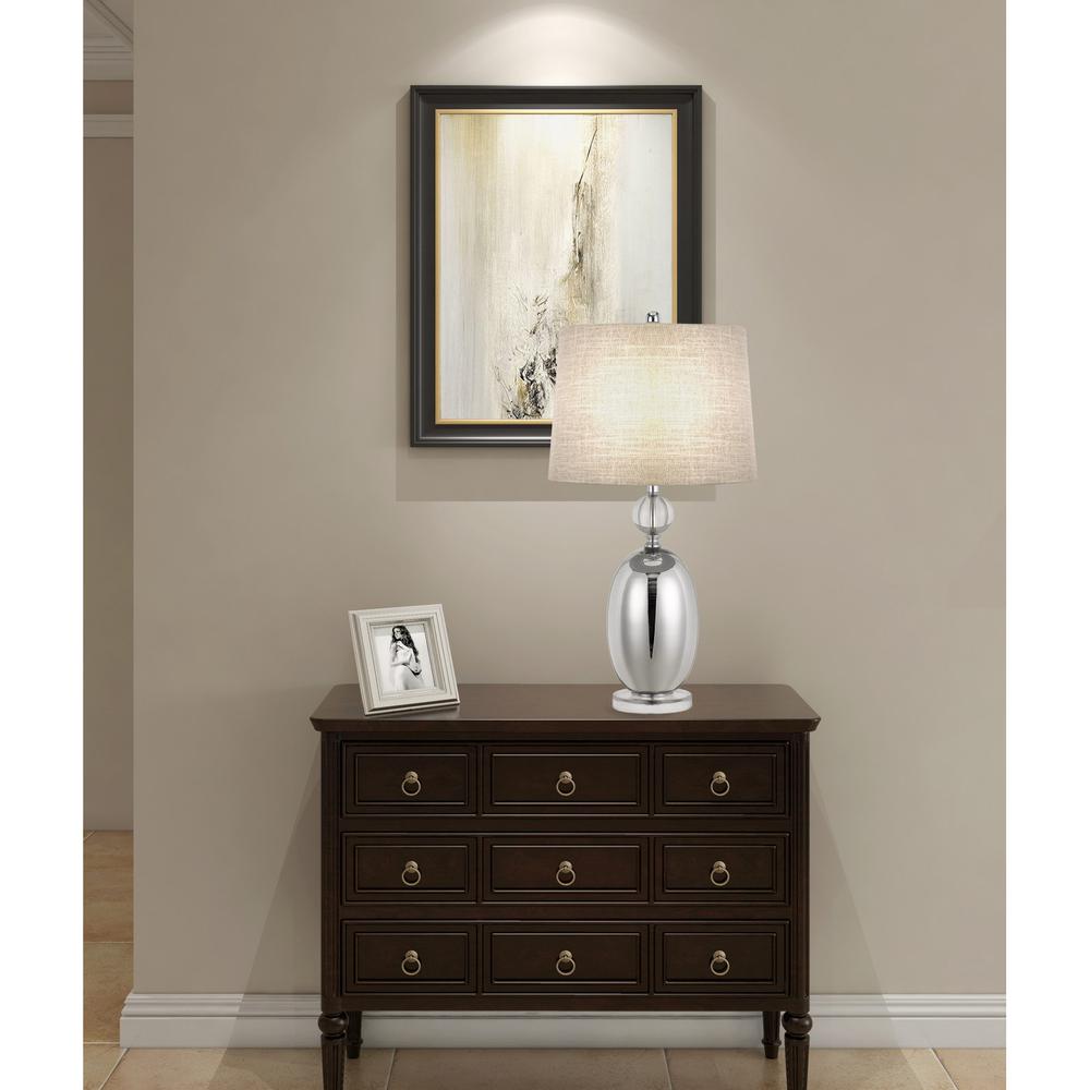 150W 3 Way Perth Glass Table Lamp. Picture 3