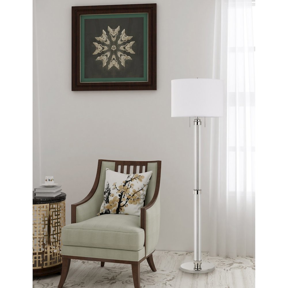 60W X 2 Montilla Metal/Acrylic Floor Lamp With Fabric Shade. Picture 5