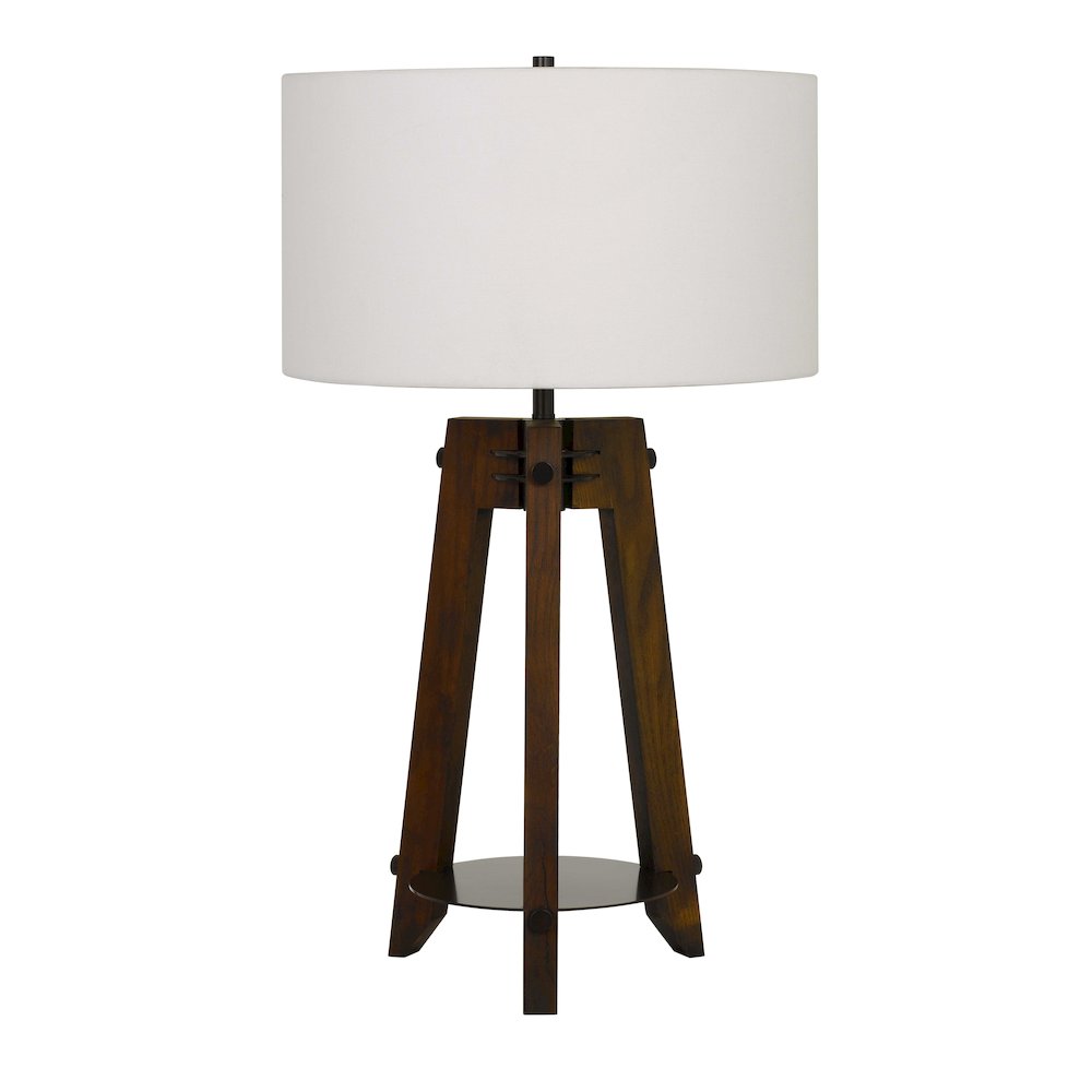 150W 3 Way Bilzen Ash Wood Tripod Table Lamp. Picture 1