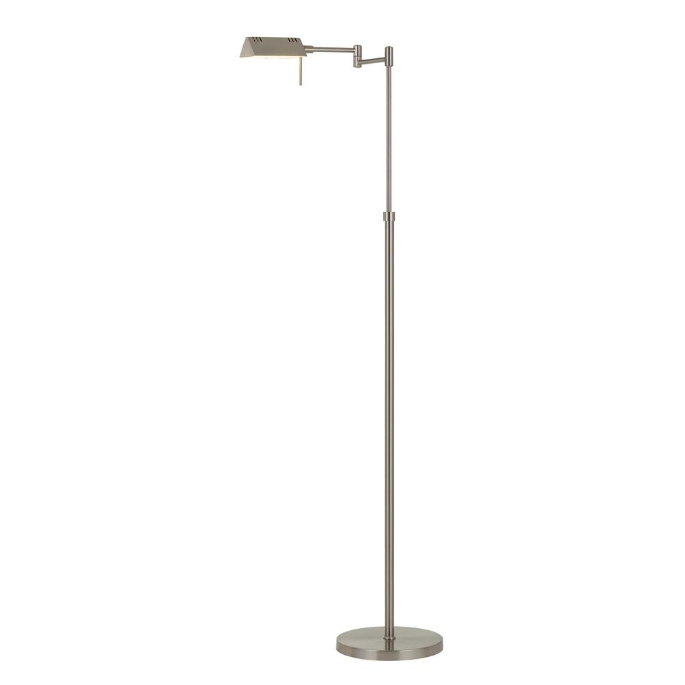 Metal Led 10W, 780 Lumen, 3K Pharmacy Swing Arm Adjustable Floor Lamp. Picture 1