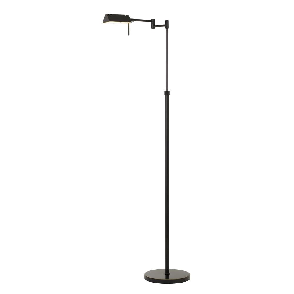 Metal Led 10W, 780 Lumen, 3K Pharmacy Swing Arm Adjustable Floor Lamp. Picture 1