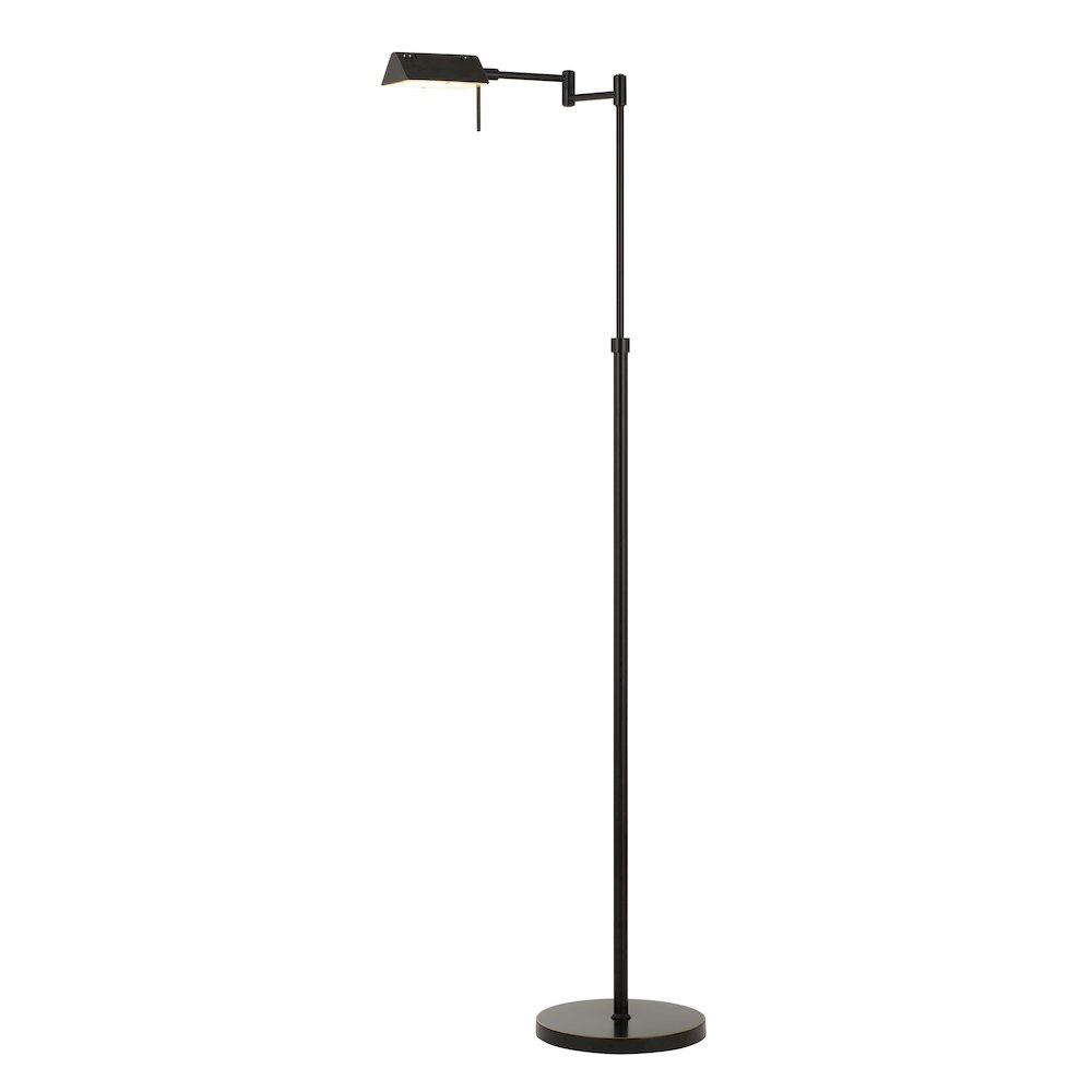 Metal Led 10W, 780 Lumen, 3K Pharmacy Swing Arm Adjustable Floor Lamp. Picture 1