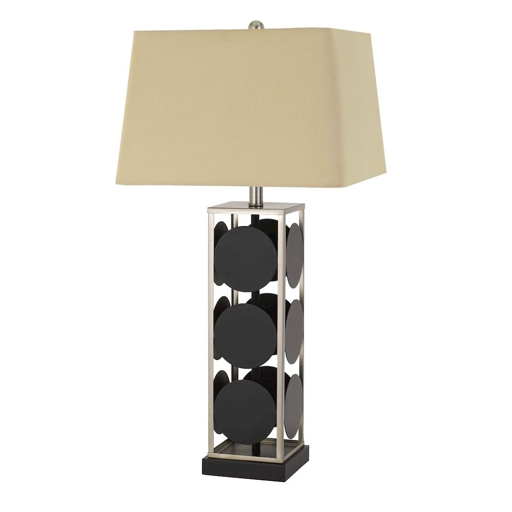 Hanson Metal Table Lamp With Square Fabric Shade. Picture 1