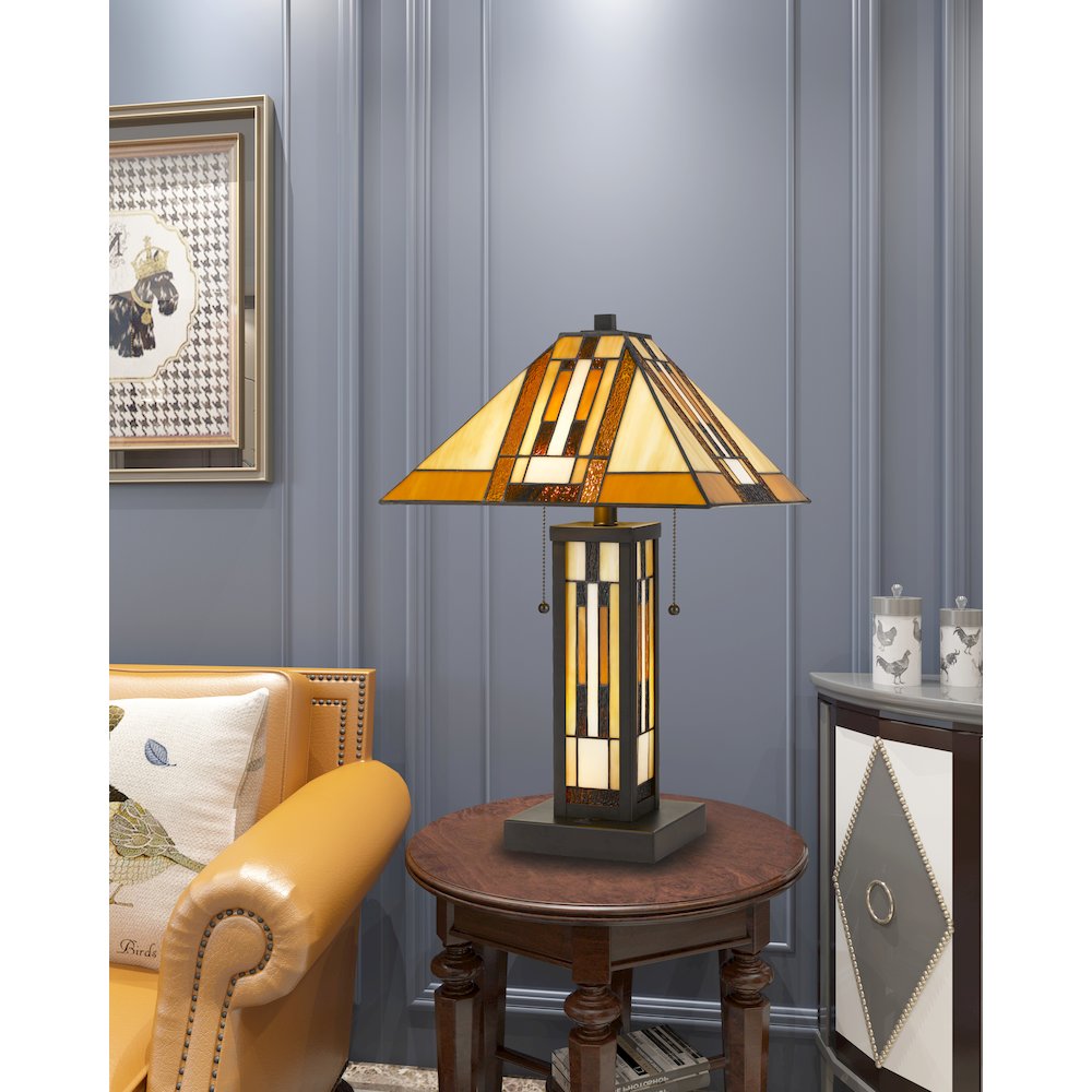 Tiffany Table Lamp W/7W Night Light. Picture 2