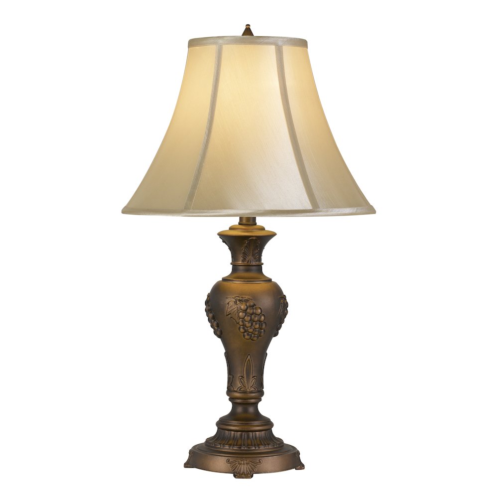 100W Cavan Aluminum Casted Table Lamp With Softback Faux Silk Shade. Picture 3