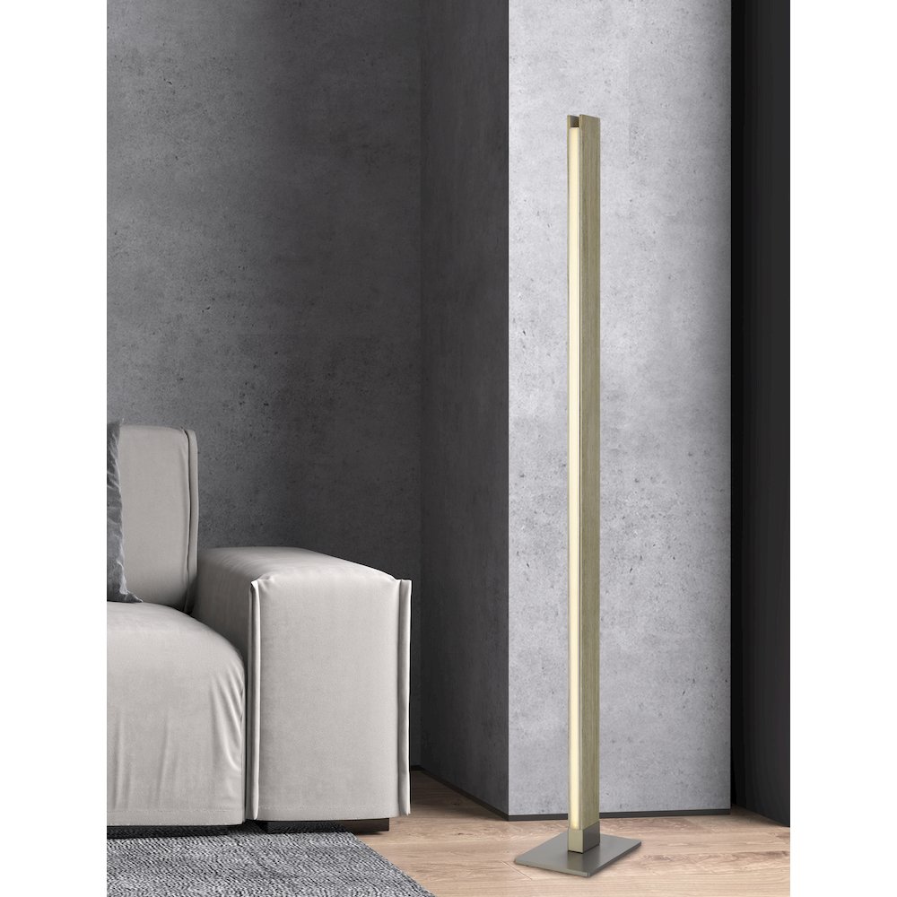 Colmar integrated LED Rubber wood floor lamp with dimmer control. Picture 3