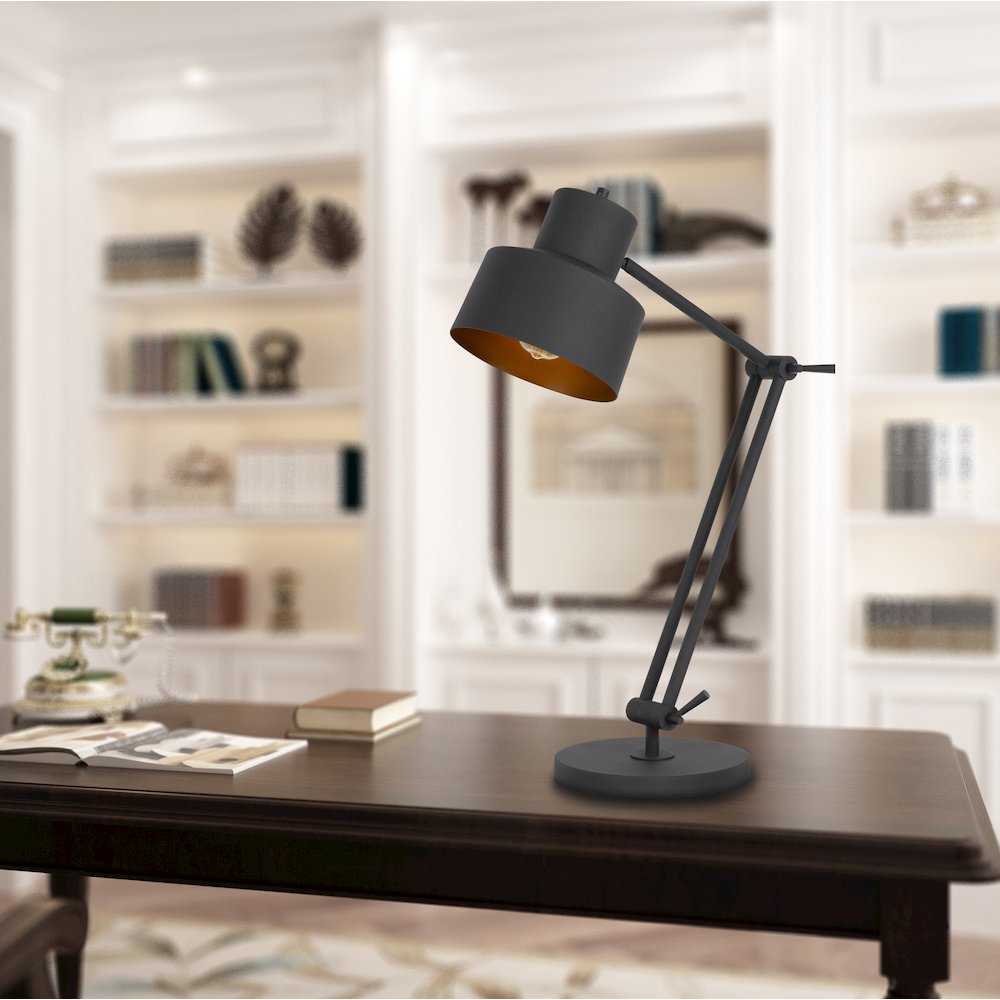 60W Davidson metal desk lamp with weighted base, adjustable upper. Picture 2