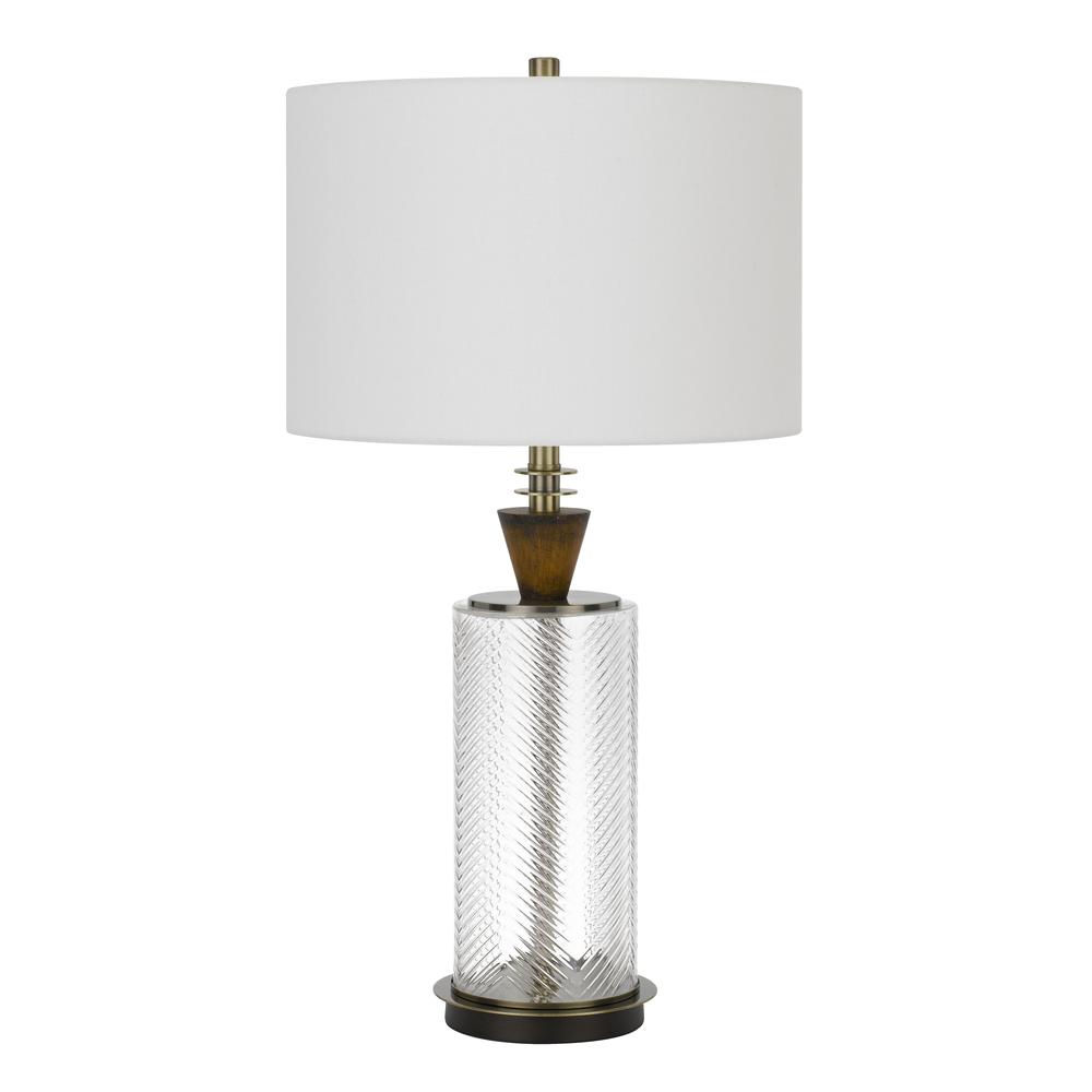 150W 3 Way Sherwood Glass Table Lamp. Picture 1
