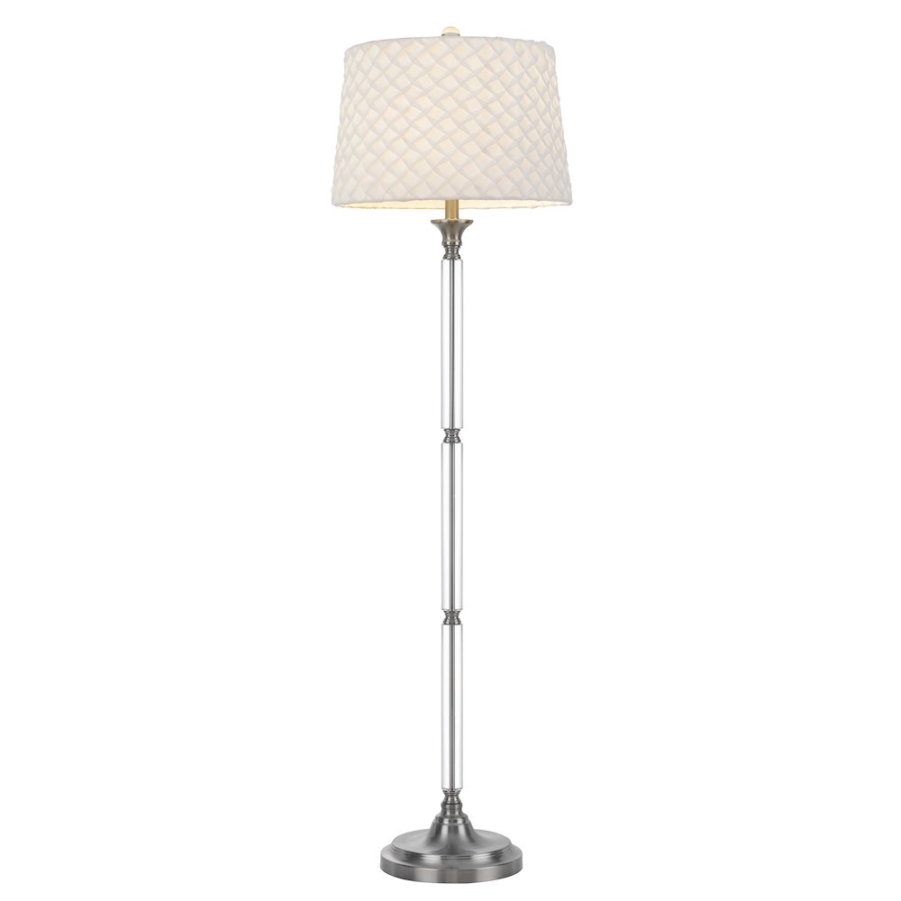 150W 3 Way Ruston Crystal/Metal Floor Lamp With Pleated Hardback Shade. Picture 4