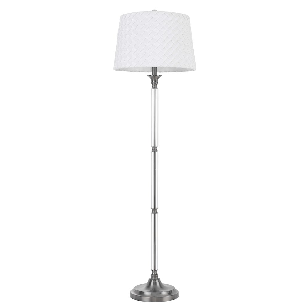 150W 3 Way Ruston Crystal/Metal Floor Lamp With Pleated Hardback Shade. Picture 5