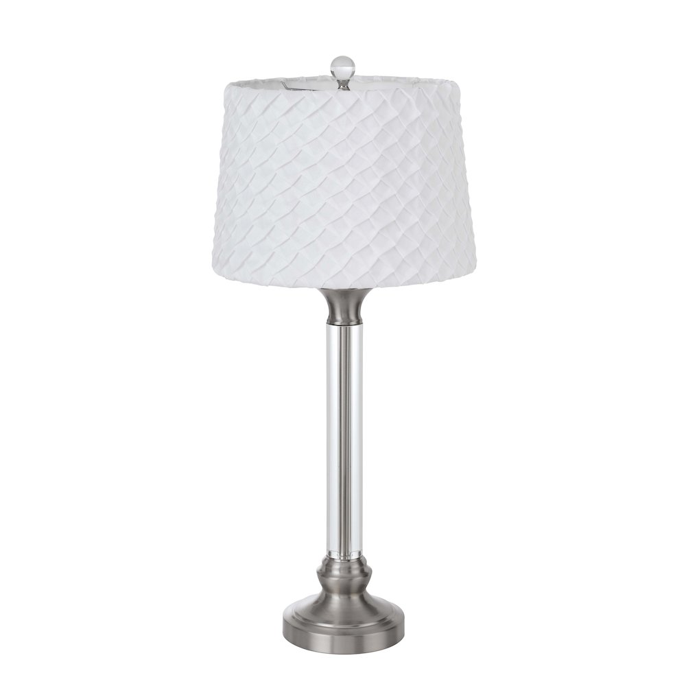 150W 3 Way Ruston Crystal/Metal Table Lamp With Pleated Hardback Shade. Picture 5