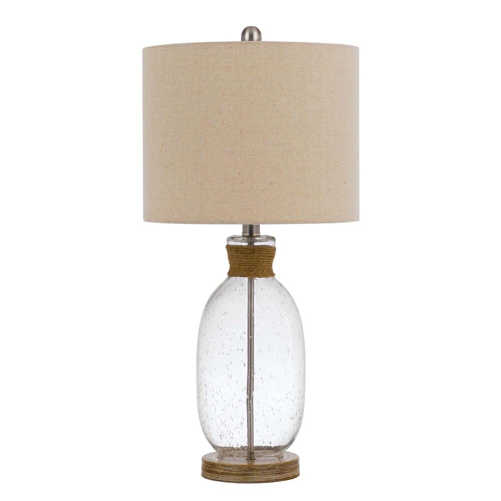 150W 3 Way Seymour Bubbled Glass Table Lamp. Picture 1