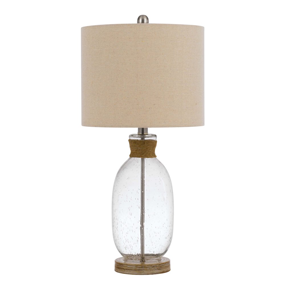 150W 3 Way Seymour Bubbled Glass Table Lamp. Picture 1
