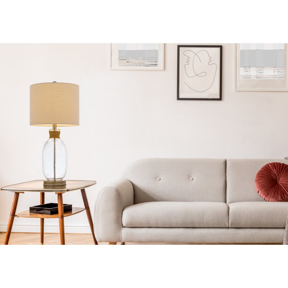 150W 3 Way Seymour Bubbled Glass Table Lamp. Picture 3