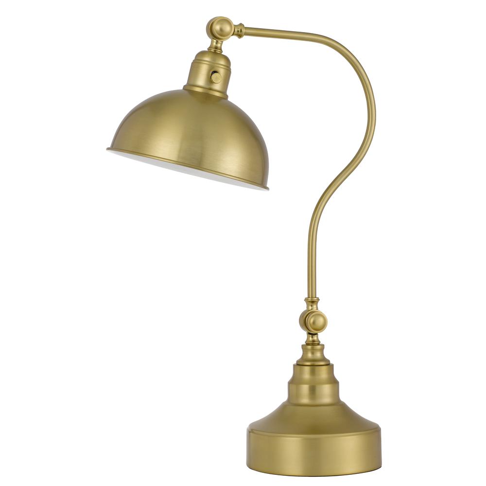 Industrial Adjustable Metal Downbridge Desk Lamp With Half Dome Metal Shade. Picture 1