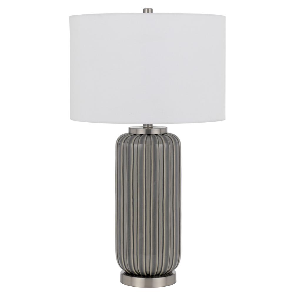 Rodano Ceramic Table Lamp With Hardback Drum Shade. Picture 1