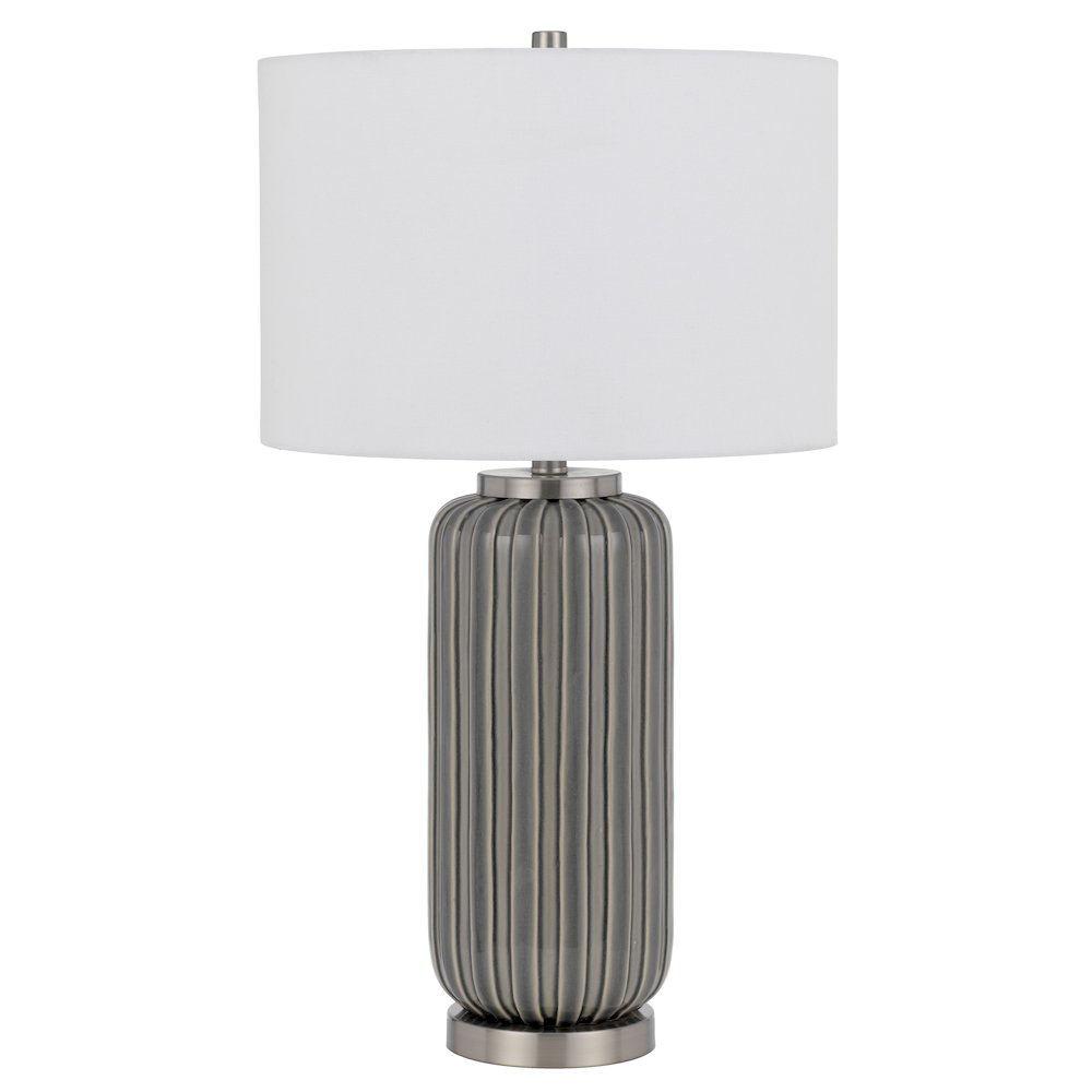 Rodano Ceramic Table Lamp With Hardback Drum Shade. Picture 1