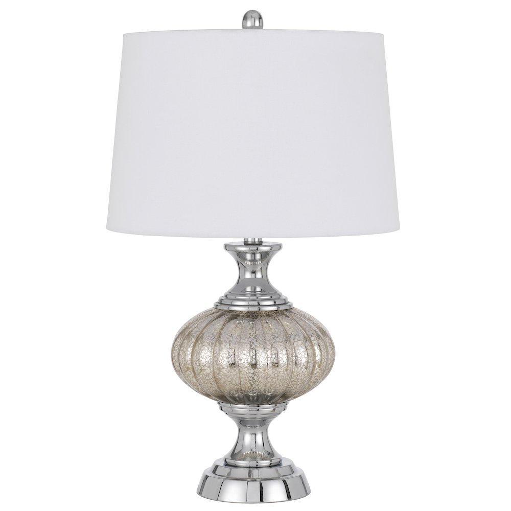 Ossona Metal/Glass Table Lamp With Hardback Taper Drum Shade. Picture 1