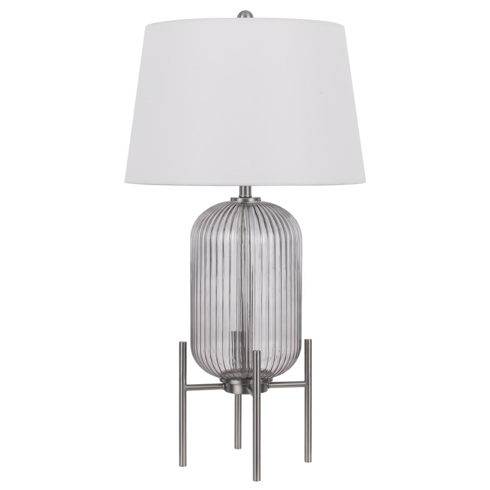 150W 3 Way Belleville Fluted Glass Table Lamp. Picture 1