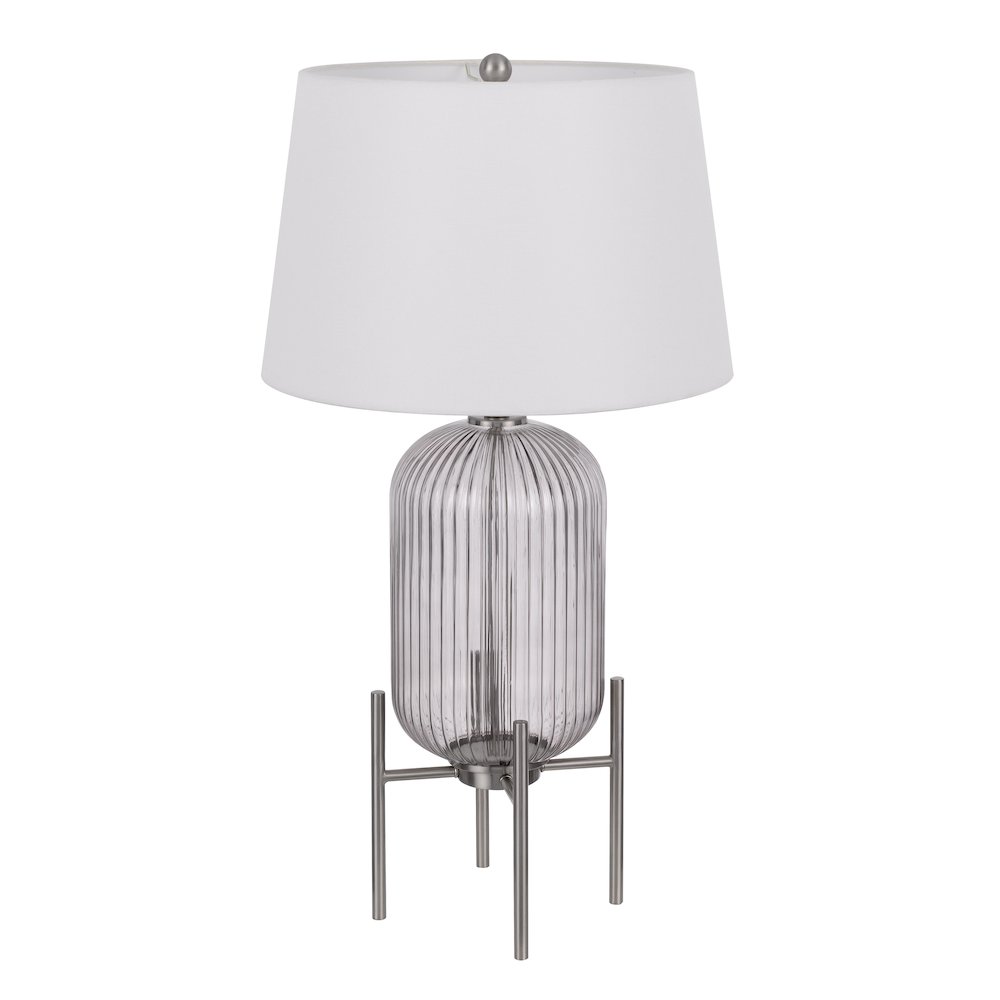 150W 3 Way Belleville Fluted Glass Table Lamp. Picture 1