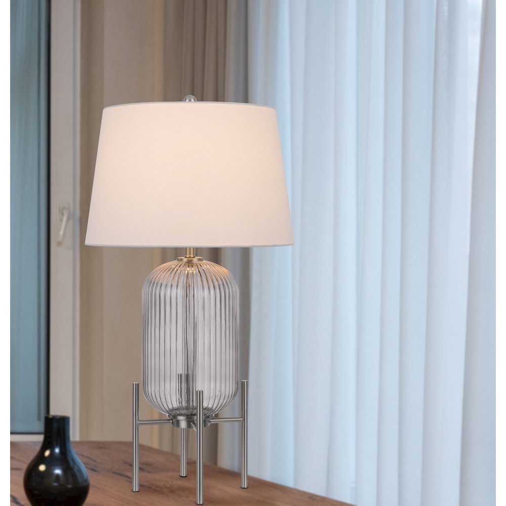 150W 3 Way Belleville Fluted Glass Table Lamp. Picture 3