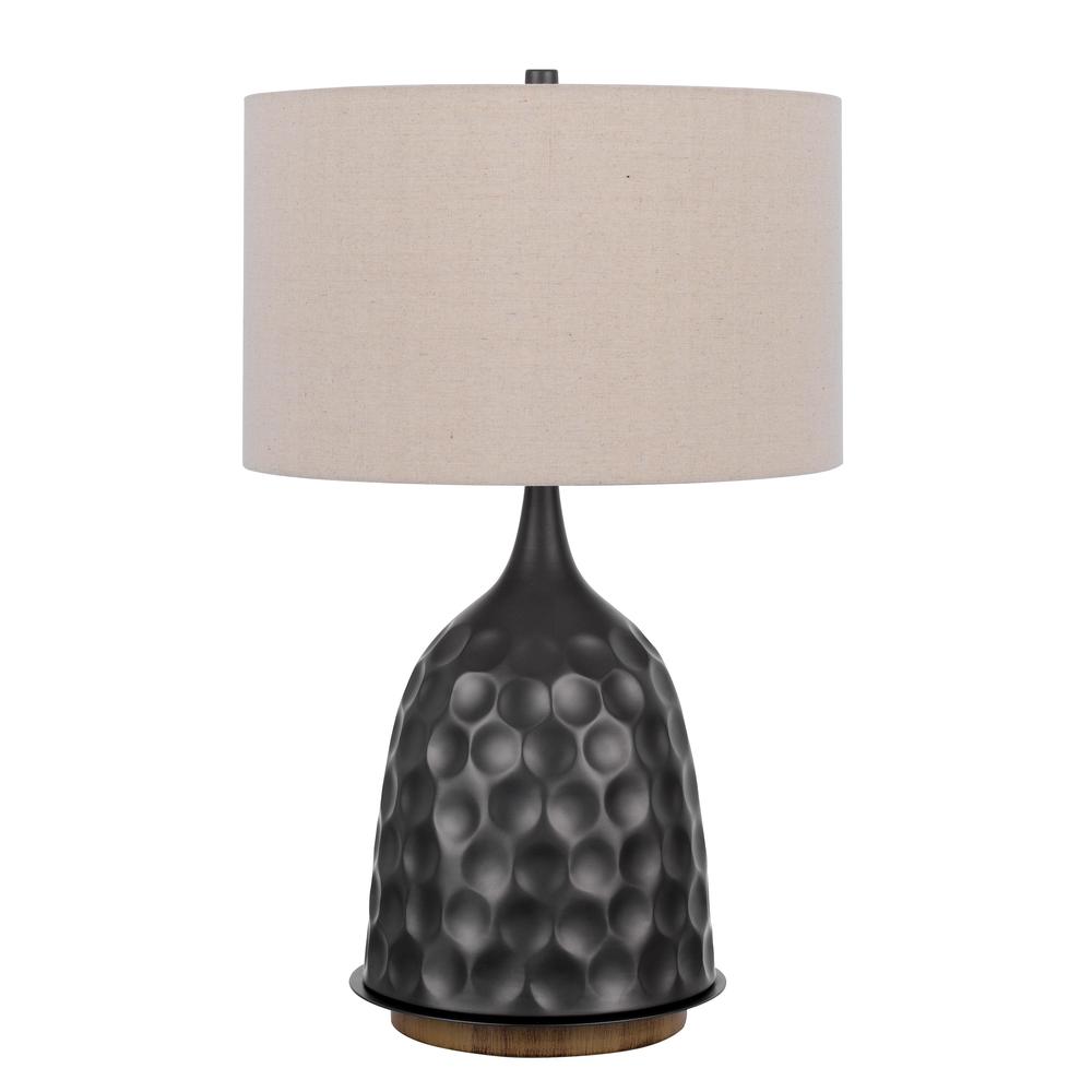 150W 3 Way Oskaloosa Metal Table Lamp With Drum Shade. Picture 1
