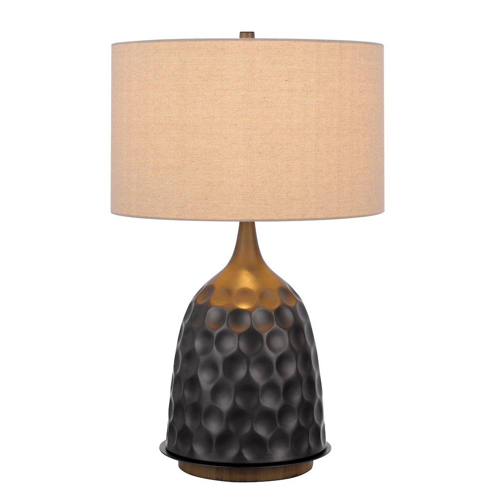 150W 3 Way Oskaloosa Metal Table Lamp With Drum Shade. Picture 3
