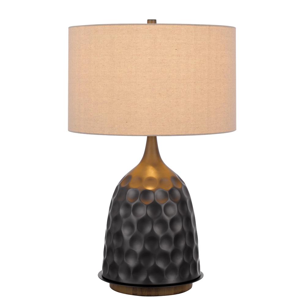 150W 3 Way Oskaloosa Metal Table Lamp With Drum Shade. Picture 2