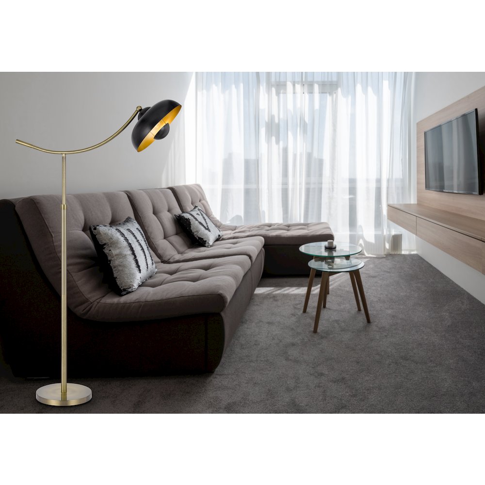 100W Planetoid Adjustable Metal Arc Floor Lamp. Picture 5