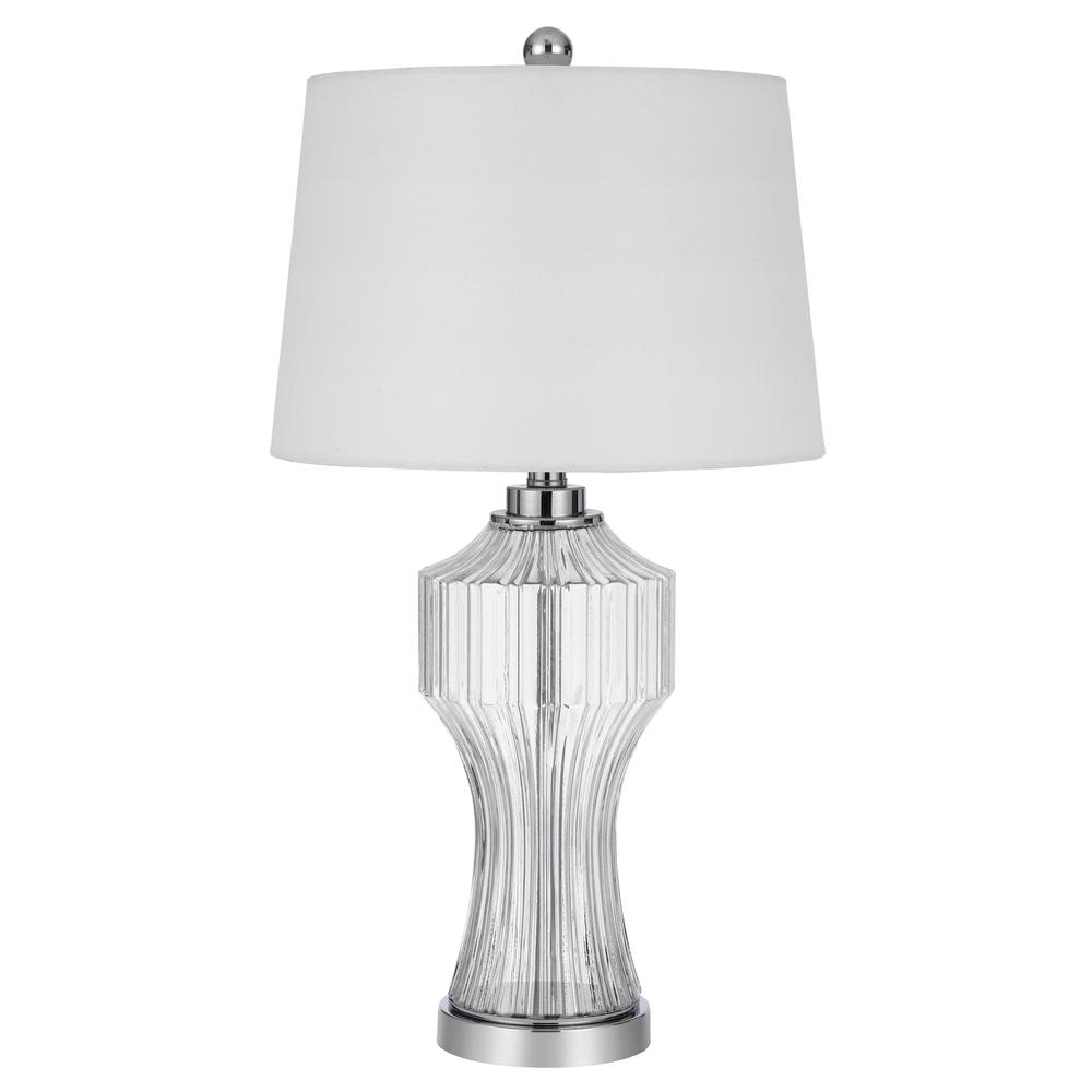 100W 3 Way Reston Column Glass Table Lamp. Picture 1