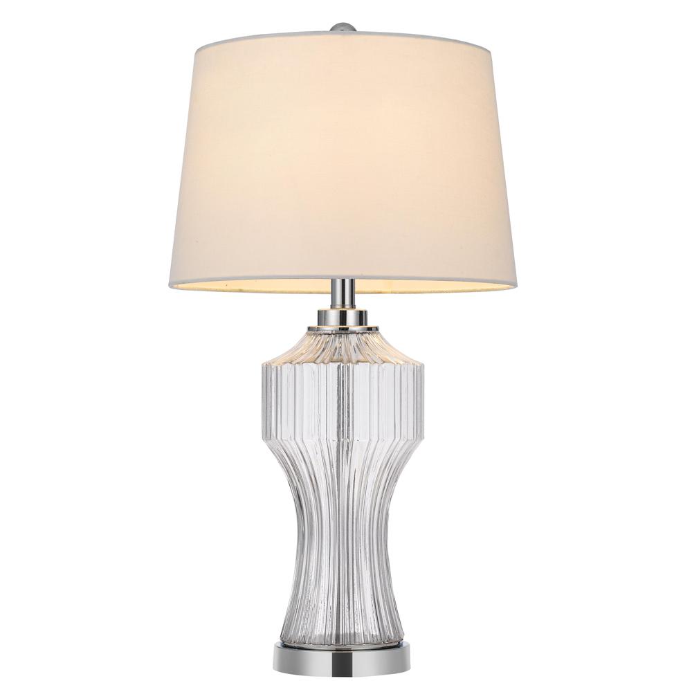 100W 3 Way Reston Column Glass Table Lamp. Picture 2