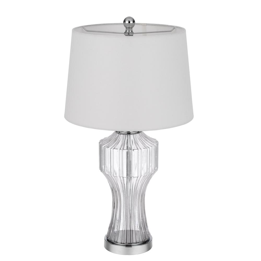 100W 3 Way Reston Column Glass Table Lamp. Picture 3