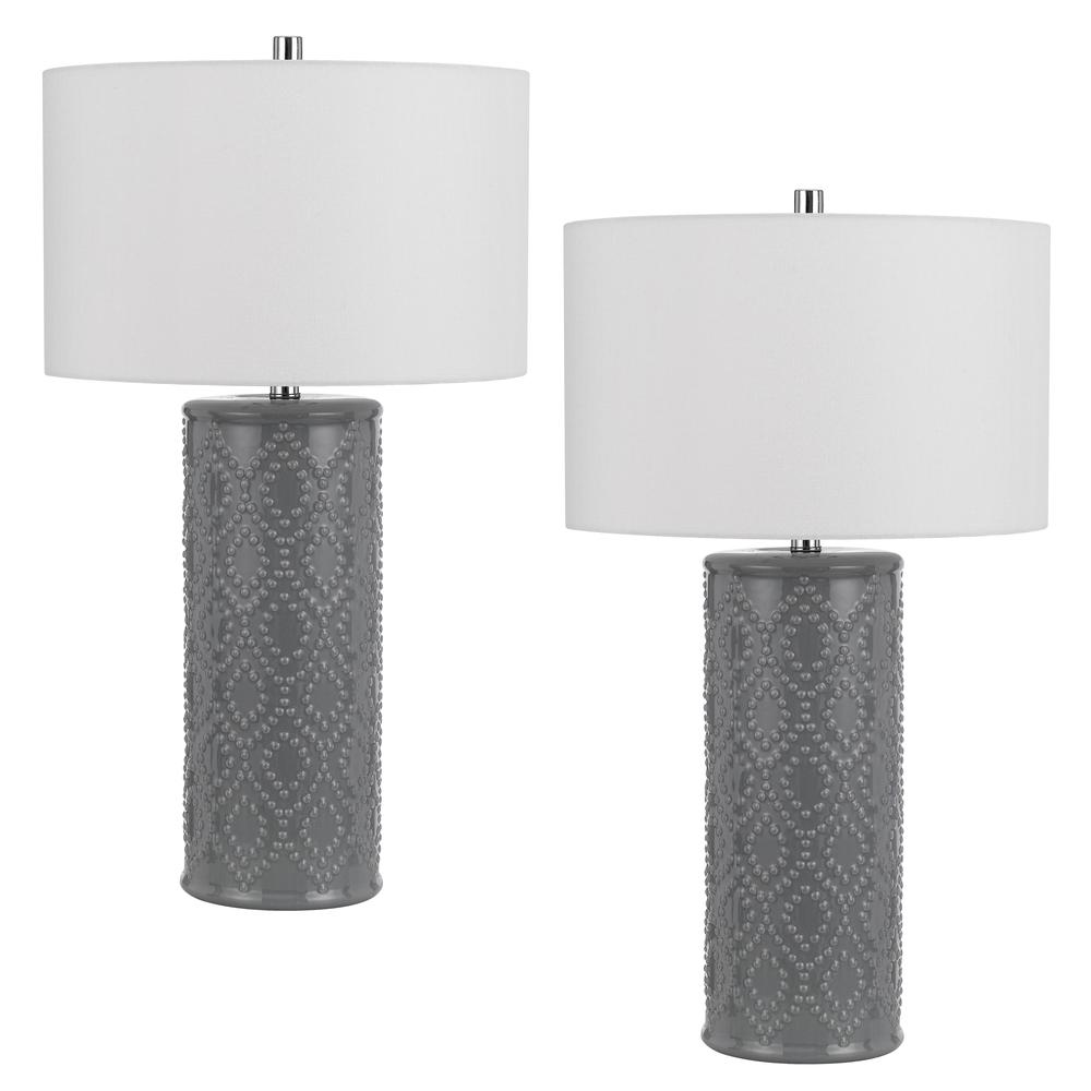 150W 3 Way Castine Ceramic Table Lamp. Priced And Sold As Pairs. Picture 1
