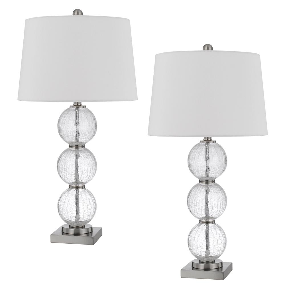 150W 3 Way Crosset Crackle Glass Table Lamp. Priced And Sold As Pairs. Picture 1