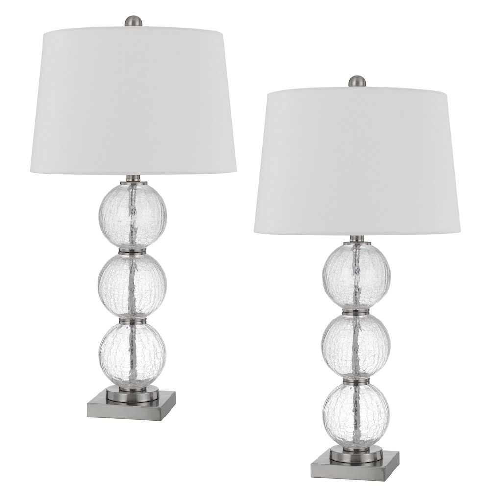150W 3 Way Crosset Crackle Glass Table Lamp. Priced And Sold As Pairs. Picture 5