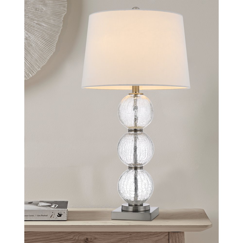 150W 3 Way Crosset Crackle Glass Table Lamp. Priced And Sold As Pairs. Picture 3
