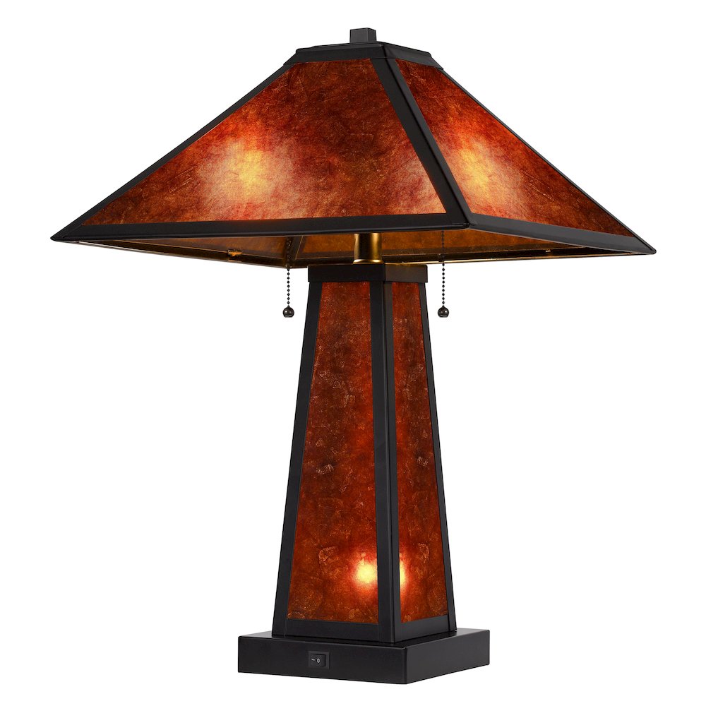 60W X 2 Nogales Mission Style Mica Table Lamp. Picture 2